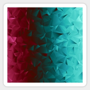 Magenta Pink and Teal Blue Polygonal Design Sticker